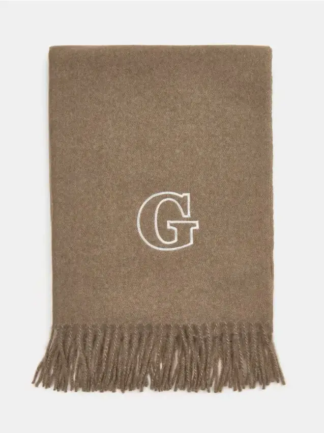 Sciarpa con frange - marrone