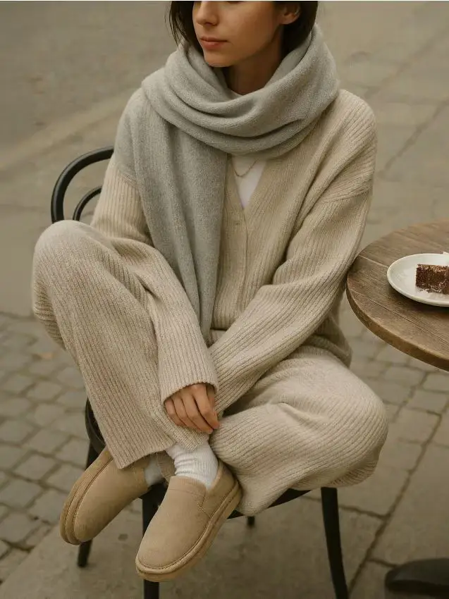 Sciarpa con miscela di lana - grigio chiaro