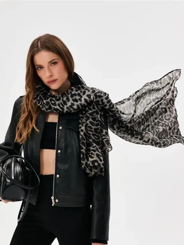 Sciarpa Con Stampa Leopardata - multicolor