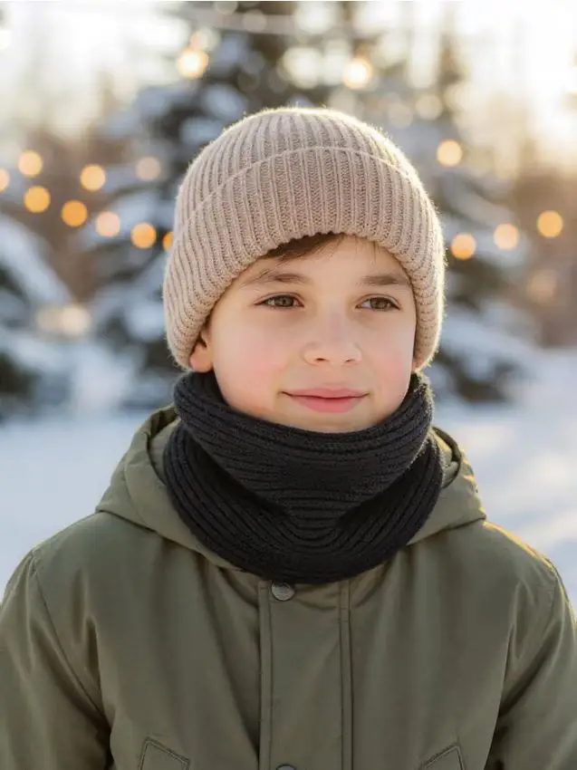 Sciarpa lavorata a maglia con fodera - nero