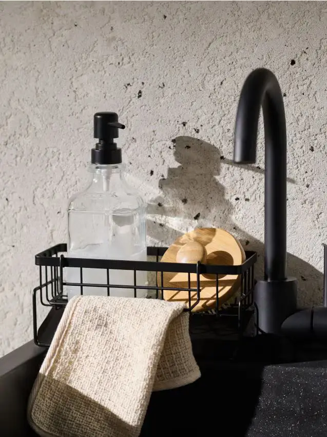 Scolapiatti in acciaio inox - nero