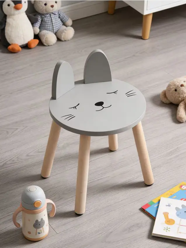 Sedia per bambini con motivo gatto - grigio scuro
