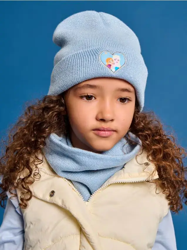 Set Berretto con scaldacollo Frozen - blu pallido