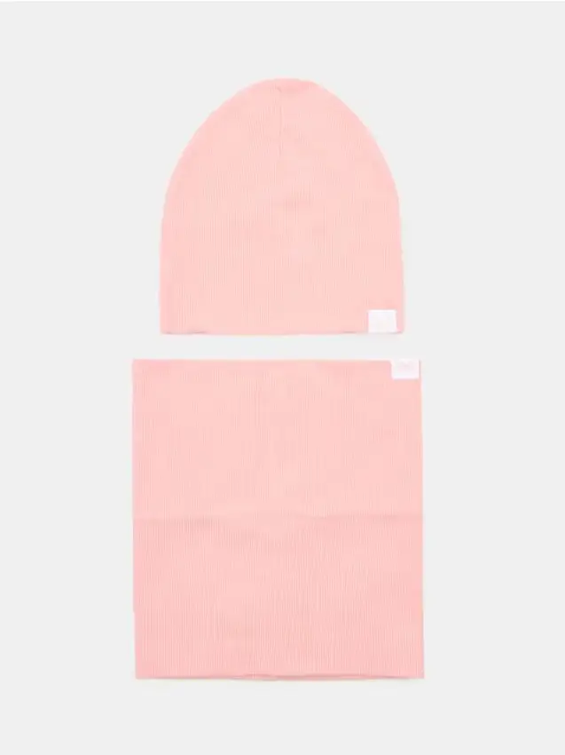 Set Berretto con scaldacollo - rosa