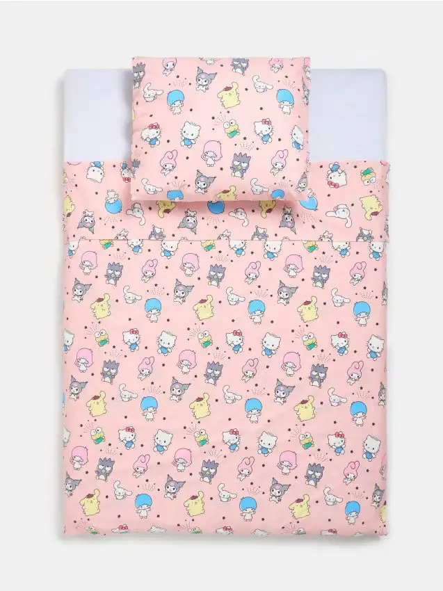 Set biancheria da letto in cotone Hello Kitty - rosa pastello