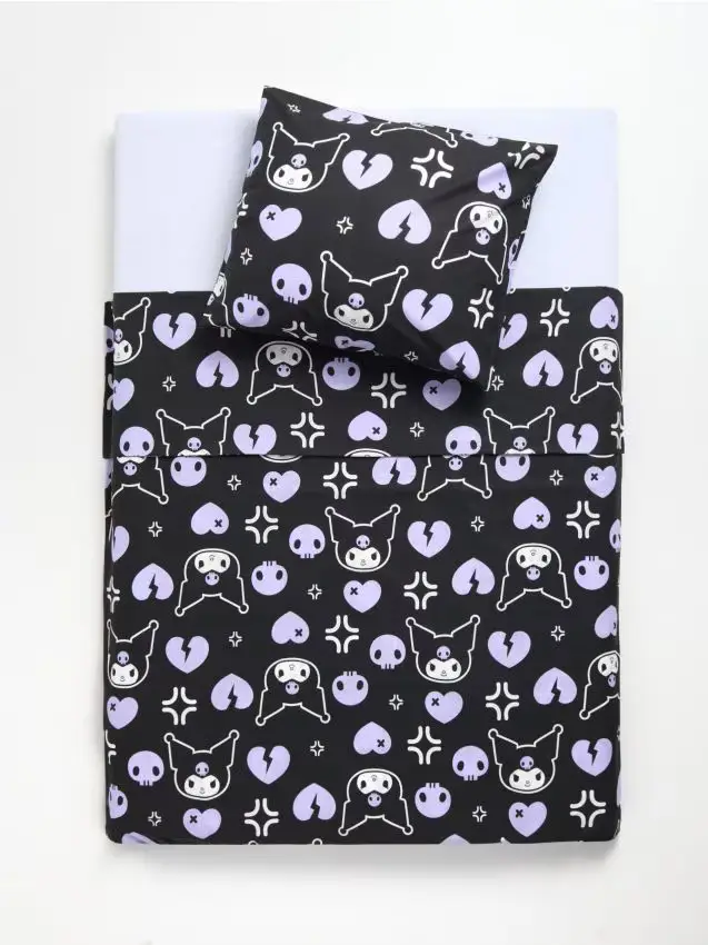 Set biancheria da letto in cotone Kuromi - nero