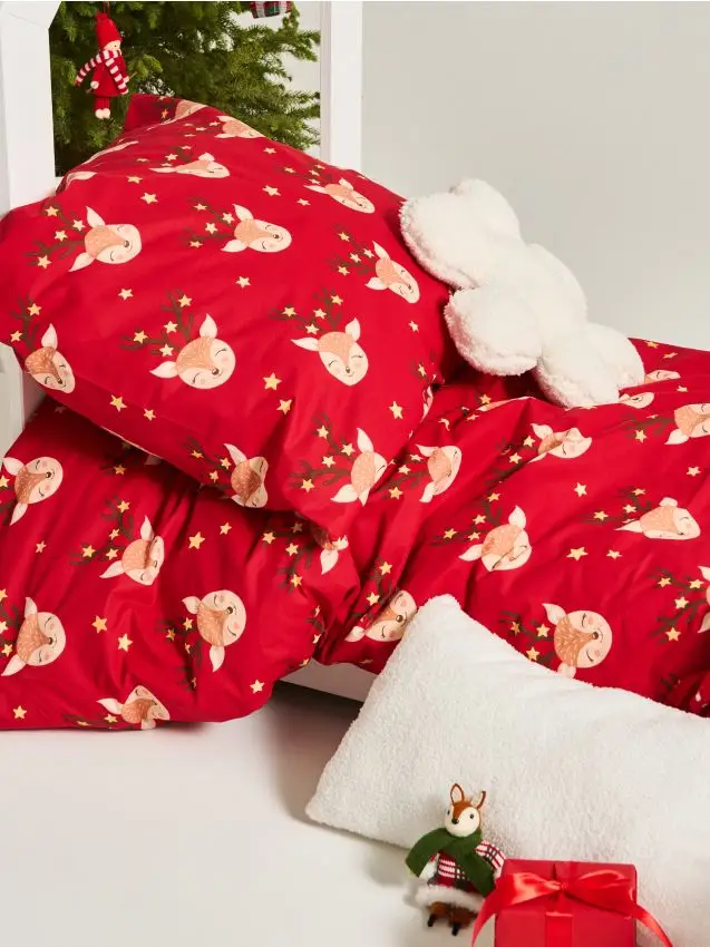 Set biancheria da letto in cotone - rosso