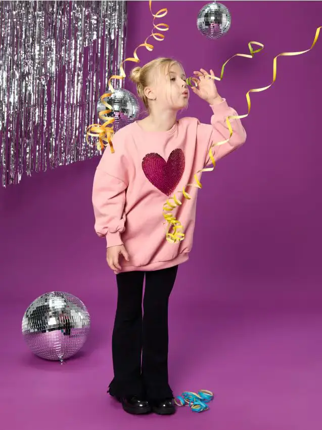 Set con felpa e leggings - rosa cipria