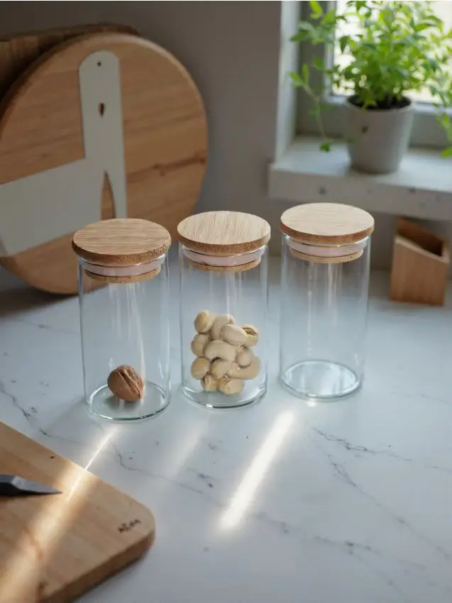 Set contenitori per alimenti con coperchi 3 pack - clear