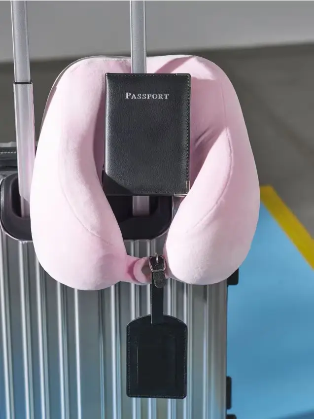 Set custodia per passaporto ed etichetta per valigia - nero