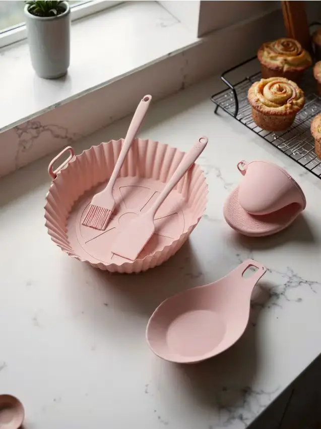 Set da forno in silicone - rosa