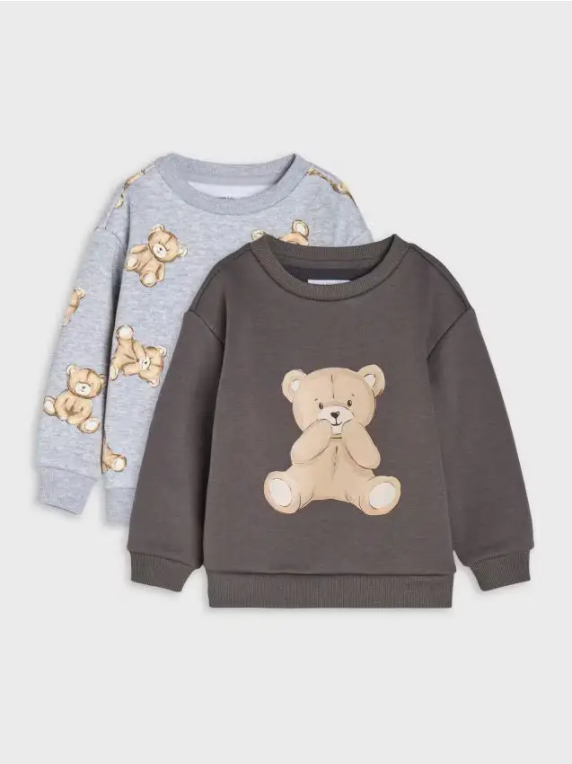 Set di 2 felpe calde con stampa - grigio chiaro