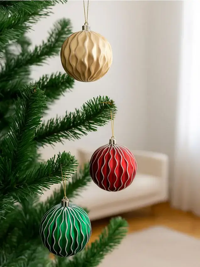 Set di 3 palline di Natale - multicolor