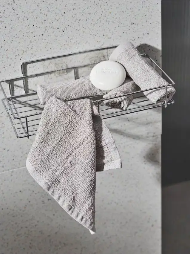 Set di asciugamani in cotone 4 pezzi - grigio chiaro