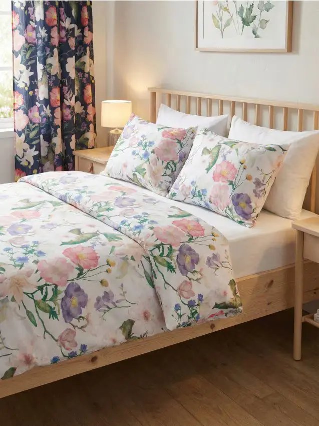 Set di biancheria da letto con fiori - multicolor