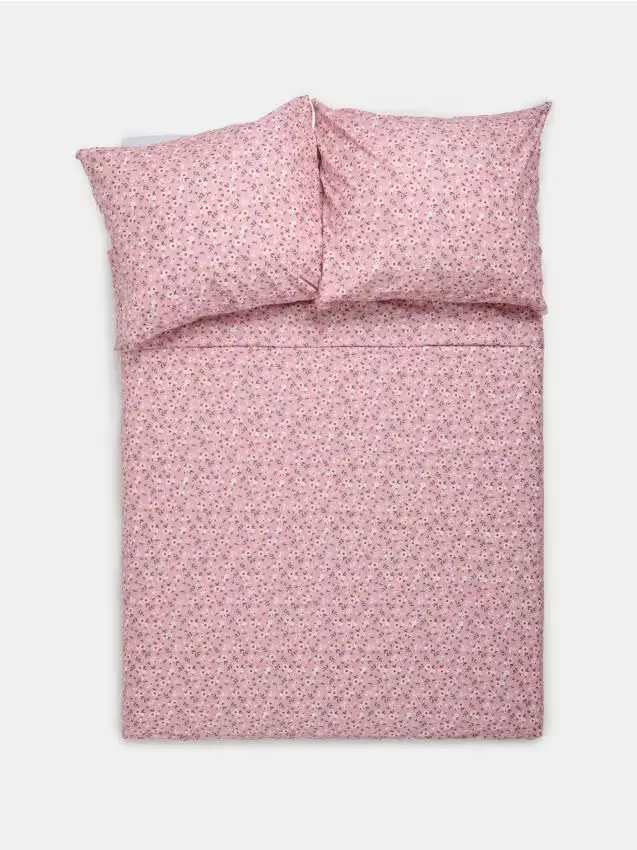Set di biancheria da letto con fiori - rosa cipria
