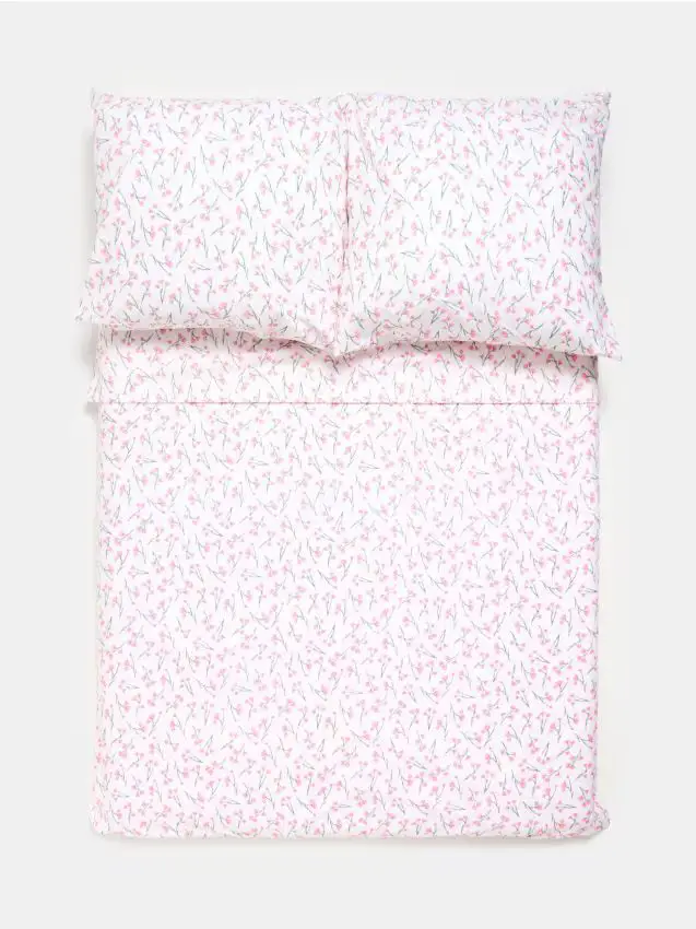 Set di biancheria da letto con fiori - rosa pastello