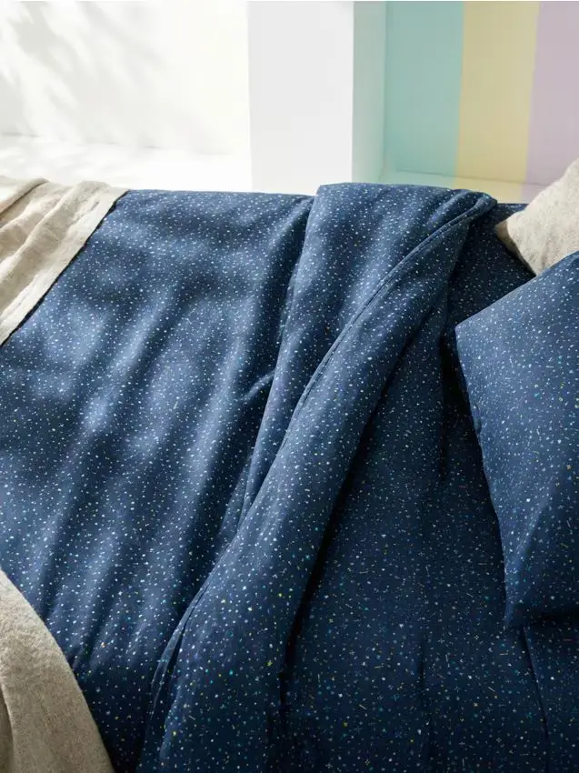 Set di biancheria da letto con motivo - blu scuro