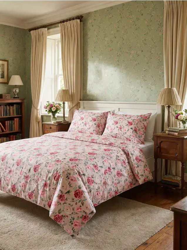 Set di biancheria da letto con motivo floreale - multicolor