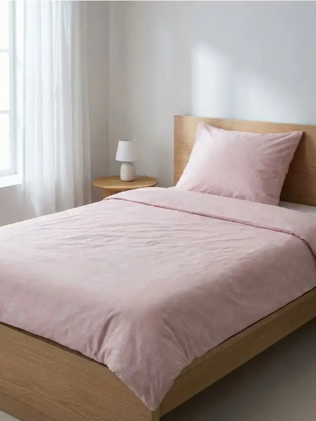 Set di biancheria da letto con motivo floreale - rosa pastello