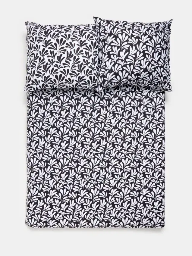 Set di biancheria da letto con motivo - nero