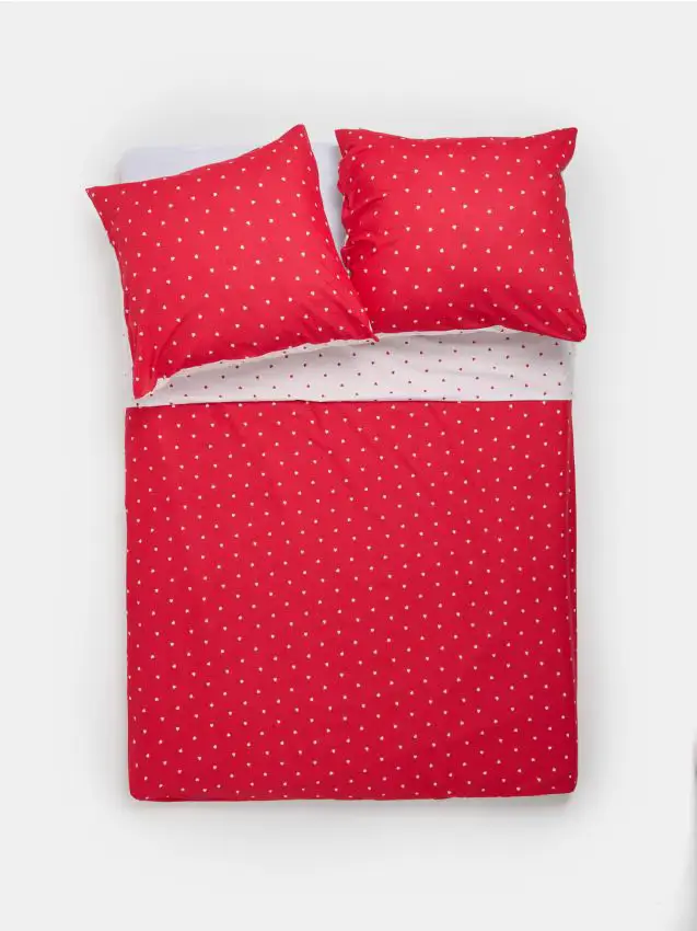 Set di biancheria da letto double face con cuori - multicolor