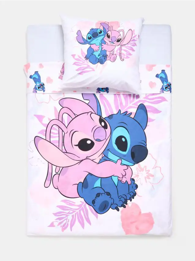 Set di biancheria da letto in cotone Lilo & Stitch - rosa