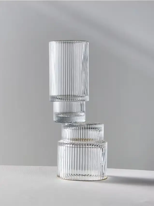 Set di bicchieri zigrinati con bordo dorato 4 pack - bianco