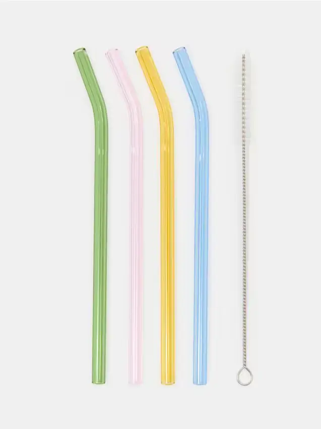 Set di cannucce con spazzolino 5 pack - multicolor