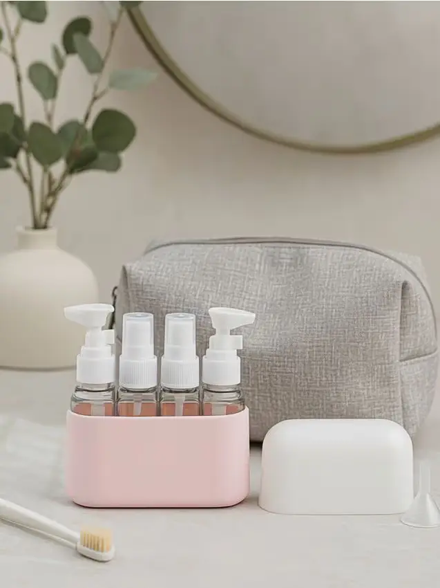 Set di flaconi da viaggio - rosa pastello