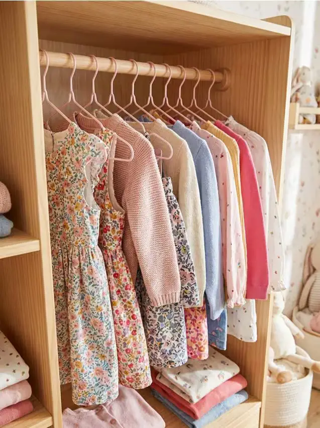 Set di grucce per bambini - 15 pezzi - rosa pastello