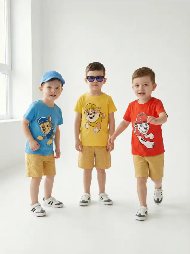 Set di magliette in cotone a maniche corte PAW Patrol confezione da 3 - multicolor