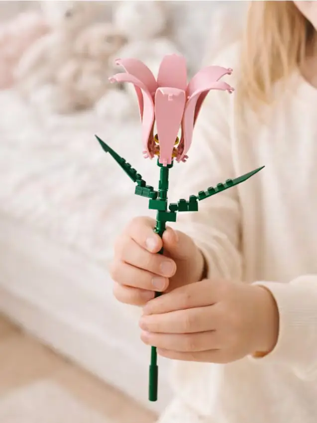 Set di mattoncini fiore - rosa pastello