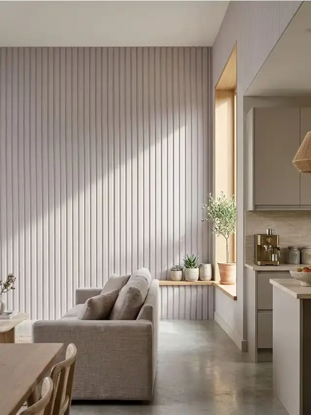 Set di pannelli da parete effetto legno 4 pack - grigio chiaro