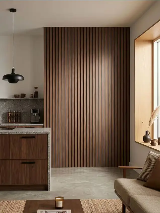 Set di pannelli da parete effetto legno 4 pack - marrone