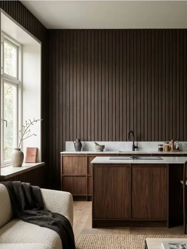 Set di pannelli da parete effetto legno 4 pack - nero