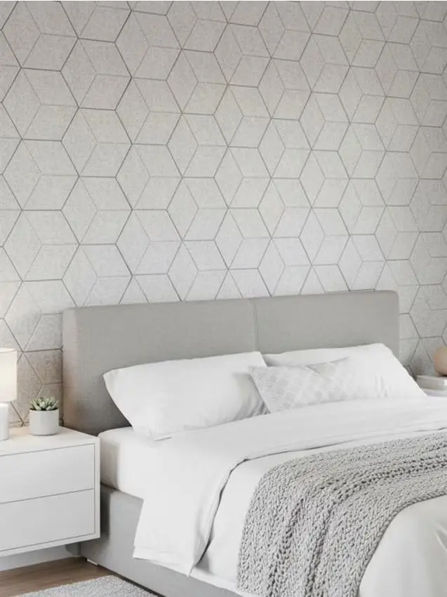 Set di pannelli da parete in feltro, 5 pezzi - grigio chiaro