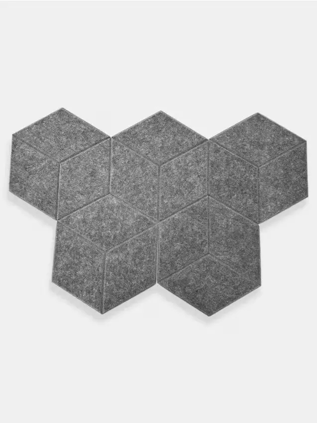 Set di pannelli da parete in feltro, 5 pezzi - grigio scuro