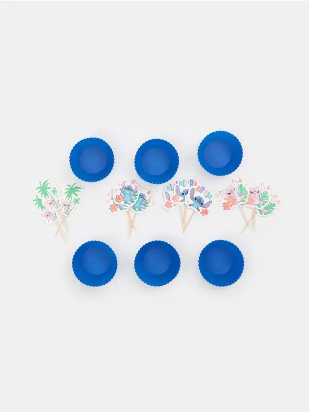 Set di pirottini per cupcake con topper Stitch 18 pack - multicolor