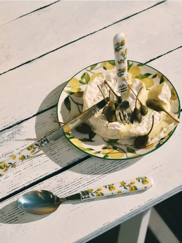 Set di posate con motivo di limoni 12 pack - giallo