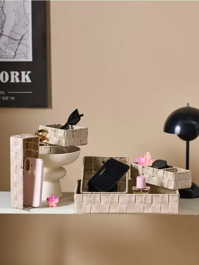 Set di scatole portaoggetti 6 pack - beige