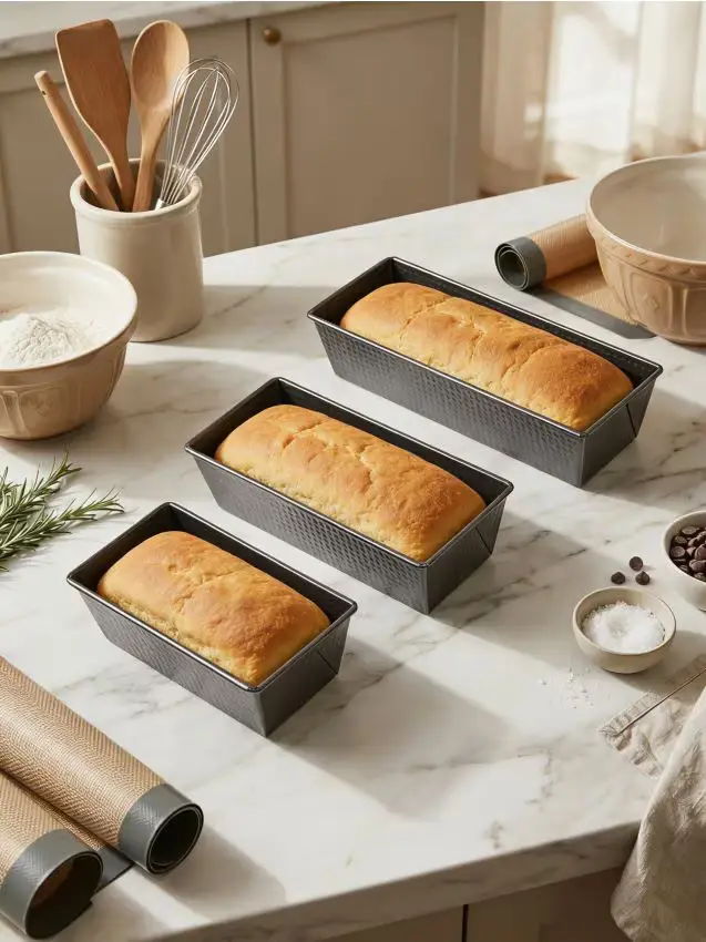 Set di stampi da forno in acciaio al carbonio 3 pack - grigio scuro