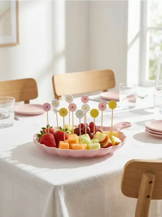 Set di stuzzicadenti per antipasti con motivo floreale 50 pack - multicolor