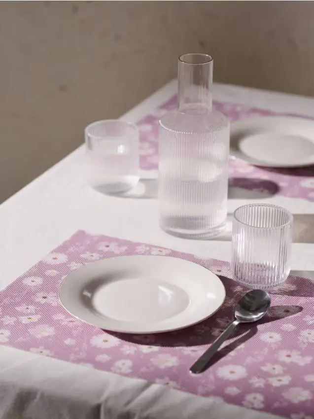 Set di tovagliette con motivo floreale 2 pezzi - lavanda