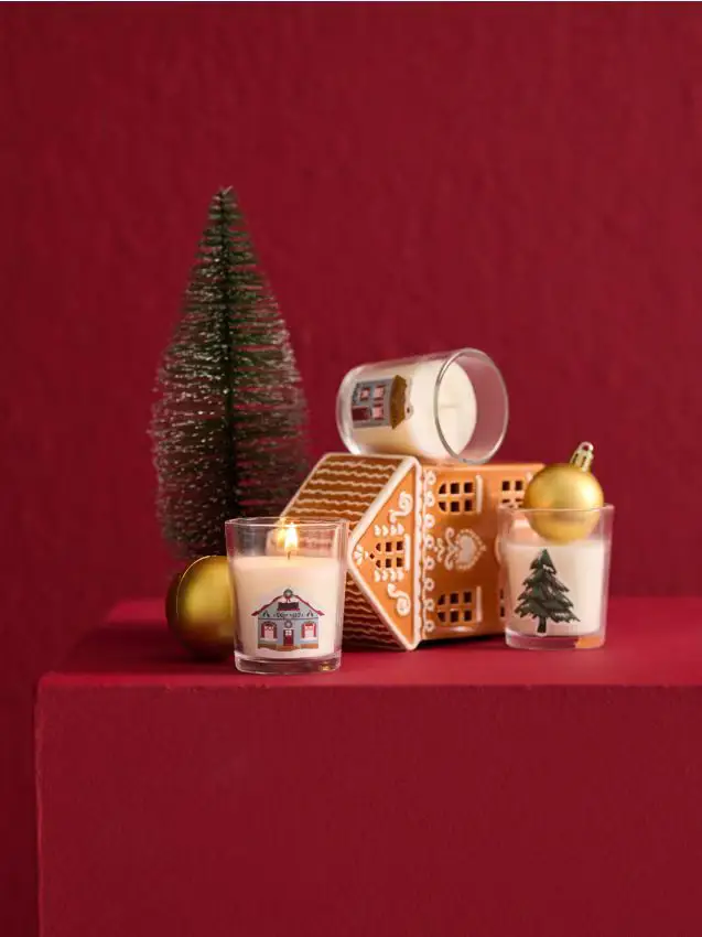 Set di tre candele profumate natalizie - rosso