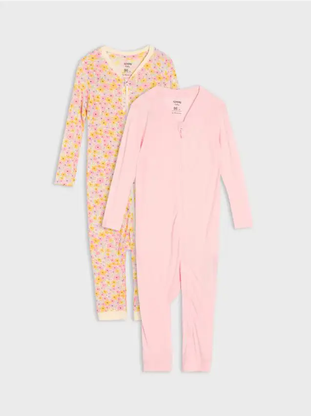 Set di tutine per neonati con zip 2 pack - panna