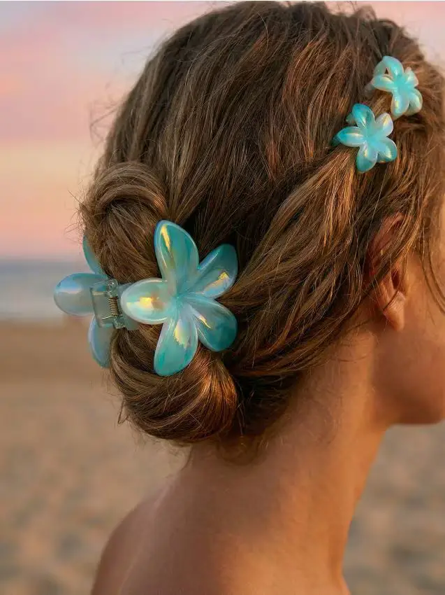 Set fermaglio e mollette per capelli - azzurro