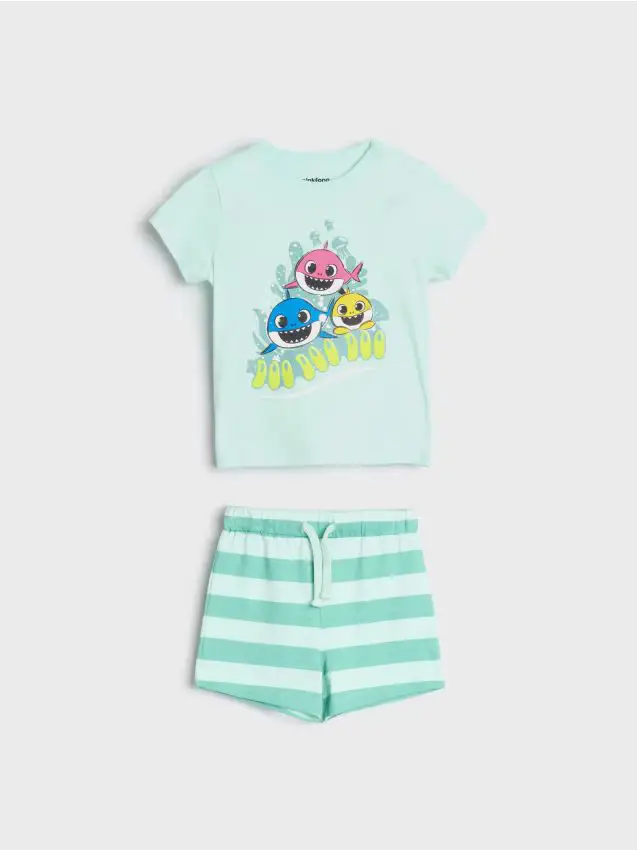 Set in jersey Baby Shark - verde menta