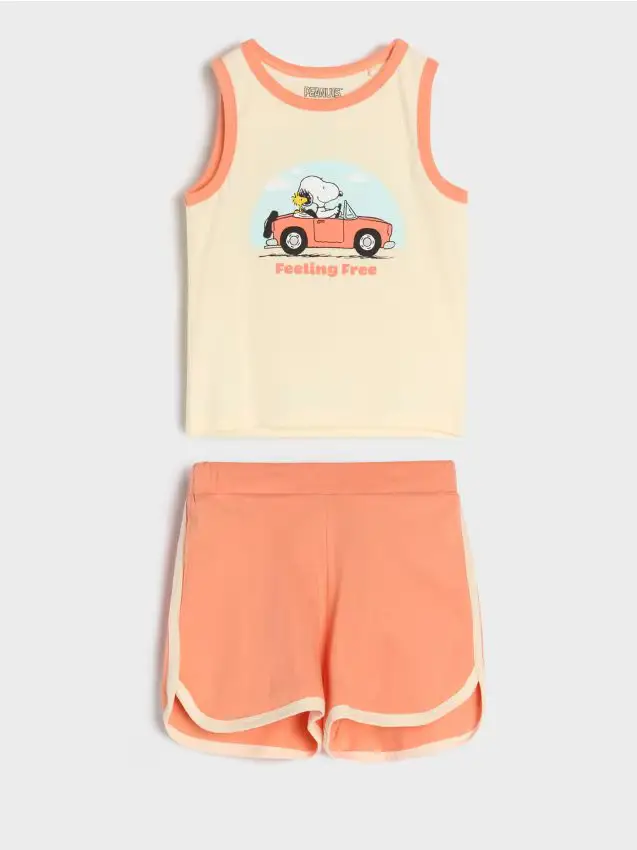 Set in jersey Peanuts - panna