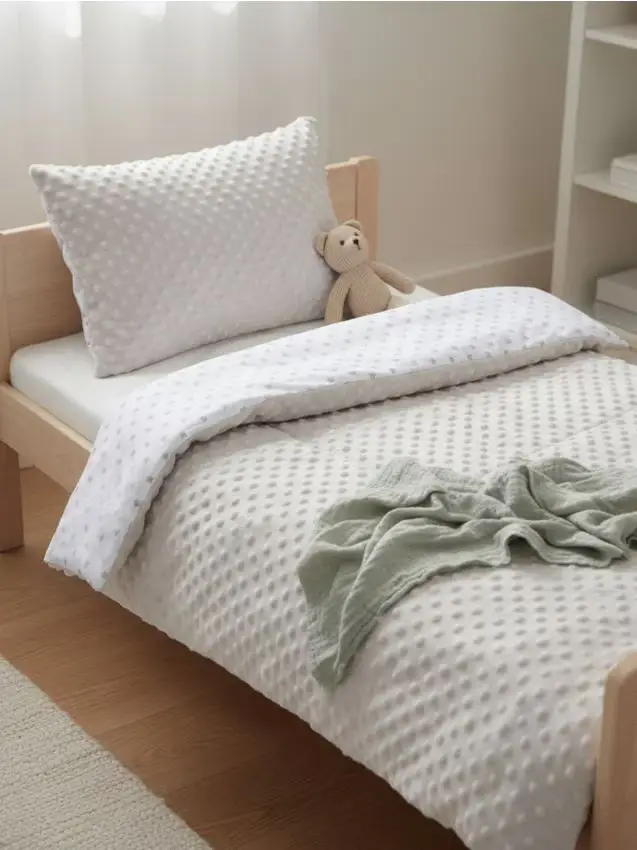 Set minky copertina e cuscino con imbottitura leggera - grigio chiaro